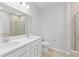 Modern bathroom features a double vanity, shower, and neutral color palette at 401 Village Ln, Fairburn, GA 30213