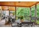 Relaxing covered outdoor patio with comfortable seating and lush green surroundings at 5025 Savannah Run, Cumming, GA 30040