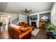 Inviting living room featuring hardwood floors and a cozy fireplace at 4832 Stone Way Path, Buford, GA 30519