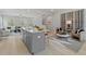 Kitchen island with seating, complemented by a wine rack and living space at 3142 Washburn St, Atlanta, GA 30354