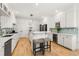 Well-lit kitchen with white cabinets, an island, stainless steel appliances, and stylish backsplash at 1265 Timberline Pl, Alpharetta, GA 30005