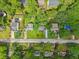 Aerial shot showing backyards with pools and play areas in a tree-filled neighborhood at 1605 Wellswood Se Dr, Atlanta, GA 30315