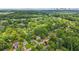 Overhead view of a peaceful neighborhood with lush trees and a view of the city skyline at 1605 Wellswood Se Dr, Atlanta, GA 30315