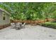 Expansive backyard boasts a stone fire pit, outdoor kitchen, and a privacy fence at 1605 Wellswood Se Dr, Atlanta, GA 30315