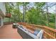 Spacious back deck with wood railings offers outdoor seating for relaxation and entertainment at 3780 Bays Ferry Way, Marietta, GA 30062