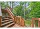 Stairway to a lush backyard with mature trees at 3780 Bays Ferry Way, Marietta, GA 30062