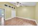 Spacious bedroom features wood floors, ceiling fan, and a double door closet at 789 Concord Sw Rd, Smyrna, GA 30082