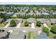 Aerial view of a neighborhood showcasing well-maintained homes with lush green lawns and mature trees at 813 Cotton Creek Dr, Canton, GA 30115