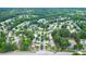 Aerial view of a residential neighborhood surrounded by lush trees at 9050 Brockham Way, Alpharetta, GA 30022