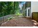 View of the home's private backyard and fence at 9050 Brockham Way, Alpharetta, GA 30022