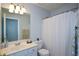 Bathroom with a sink, vanity, toilet, and shower at 9050 Brockham Way, Alpharetta, GA 30022