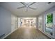 Spacious living area connects the kitchen and back patio at 9050 Brockham Way, Alpharetta, GA 30022