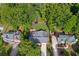 Aerial view of the property with lush greenery and surrounding neighborhood at 108 Shawville Ln, Peachtree City, GA 30269