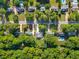 Aerial view of a suburban home showcasing its lot size and neighborhood at 108 Shawville Ln, Peachtree City, GA 30269