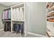 Spacious walk-in closet featuring extensive shelving and hanging storage at 108 Shawville Ln, Peachtree City, GA 30269