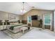 Staged bedroom with vaulted ceiling and modern decor at 3665 Pine St, Atlanta, GA 30340