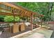 This covered patio offers a comfortable outdoor living space with seating and dining areas at 3665 Pine St, Atlanta, GA 30340