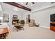 Spacious basement offers neutral carpet, recessed lighting, and a comfortable seating area for relaxation at 3944 Blustery Ne Way, Marietta, GA 30066