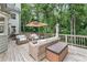 Inviting outdoor deck has cushioned seating and an umbrella, providing a perfect place to relax at 4045 Bridle Ridge Dr, Suwanee, GA 30024
