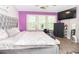 Contemporary bedroom featuring a plush bed, dark furnishings, and a mounted TV at 9155 Nesbit Ferry Rd, Alpharetta, GA 30022