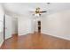 Bright bedroom featuring a ceiling fan, ensuite bathroom, and walk-in closet at 1538 Chantilly Ne Dr # 224, Atlanta, GA 30324
