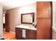 Bathroom featuring hardwood floors, large vanity and lots of storage at 3320 Bryant Ln, Marietta, GA 30066