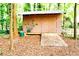 Outdoor shed with brown wood, a metal roof, and a quaint ramp at 3320 Bryant Ln, Marietta, GA 30066