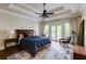 Spacious main bedroom featuring a ceiling fan, trey ceiling, and access to a private balcony at 285 Lackland Court, Sandy Springs, GA 30350