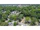 This aerial view highlights the mature trees, surrounding neighborhood, and great location at 184 Rambo Sw Pl, Marietta, GA 30064