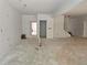 Large, unfinished basement area, ready for customization, with open spaces and visible wiring at 6821 Phillips Mill Rd, Douglasville, GA 30135