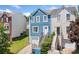 Charming two-story home with unique blue siding and inviting staircase entrance at 1857 Barrington Ct, Marietta, GA 30066