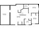 Basement floor plan showing layout of bedrooms, bathroom, walk-in closet, and two distinct basement areas at 2131 Glendale Dr, Decatur, GA 30032