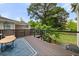 View of wooden back deck with railing overlooking backyard and lush greenery at 220 Sisson Ne Ave, Atlanta, GA 30317