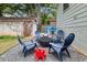Backyard features a fire pit, seating, and a playhouse at 220 Sisson Ne Ave, Atlanta, GA 30317