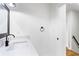 Modern bathroom featuring a sleek vanity with a stylish black faucet and bright white countertop at 1150 Rankin St # 6H, Stone Mountain, GA 30083
