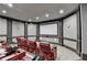 Enjoy movies in this luxurious home theater, complete with reclining seats and ambient lighting at 8525 Saint Marlo Fairway Drive, Duluth, GA 30097