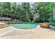 Stunning pool area surrounded by lush greenery and lounge chairs, perfect for relaxation and entertaining at 8525 Saint Marlo Fairway Way, Duluth, GA 30097