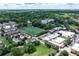 Aerial view of a complex with soccer fields and community amenities nestled within lush greenery at 1205 Mcclelen Way, Decatur, GA 30033