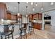 Kitchen with granite countertops, stainless steel appliances and bar stool seating at 149 Stargrass Way, Grayson, GA 30017