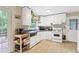 Bright kitchen featuring white cabinetry, stainless steel appliances, and an adjacent dining area at 1091 Napier Se St, Atlanta, GA 30316