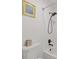 Renovated bathroom featuring subway tile, updated fixtures and a classic design at 1995 Raleigh Tavern Dr, Roswell, GA 30076
