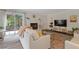 Bright living room with modern decor, neutral paint, hardwood floors, and backyard views at 1995 Raleigh Tavern Dr, Roswell, GA 30076