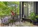 Balcony with outdoor seating overlooks lush greenery, providing a serene and private outdoor space at 262 Southerland Ne Ter, Atlanta, GA 30307