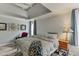 Comfortable bedroom featuring a vaulted ceiling, neutral colors, and lots of light at 2920 Waverly Place Dr, Dacula, GA 30019