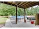 Covered concrete area with an above ground pool for Gathering and friends to enjoy at 2920 Waverly Place Dr, Dacula, GA 30019