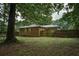 Secluded backyard featuring mature trees, privacy fence, and a cozy single-story home at 1140 Allgood Rd, Stone Mountain, GA 30083
