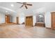 Spacious bonus room featuring light wood floors, wood trim and an arched window at 355 Clark Creek Pass, Acworth, GA 30102