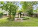 Green backyard featuring a patio and luscious landscaping at 959 Hall Nw Pl, Atlanta, GA 30318