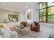 Bright living room with large windows showcasing the surrounding lush greenery and modern decor at 165 River North Walk, Atlanta, GA 30328