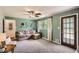 Inviting living room with plush carpet and backyard access at 5478 Janice Ln, Stone Mountain, GA 30087